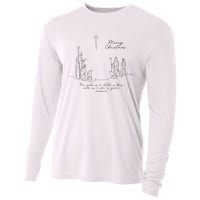 Christmas Christian Unto You Is Born A Savior Cooling Performance Long Sleeve Crew