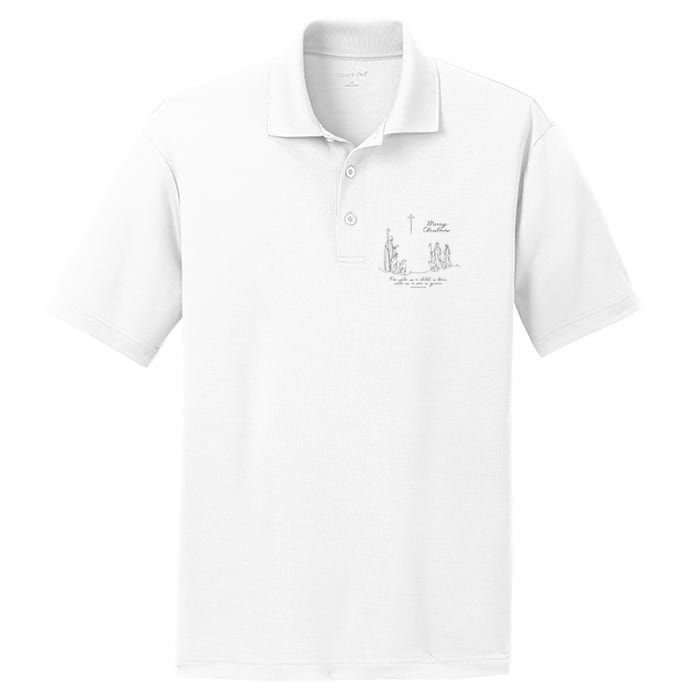 Christmas Christian Unto You Is Born A Savior PosiCharge RacerMesh Polo