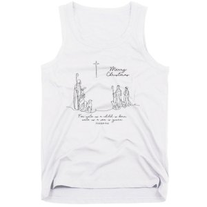 Christmas Christian Unto You Is Born A Savior Tank Top