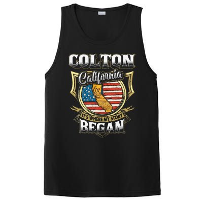 Colton California Usa Flag 4th Of July PosiCharge Competitor Tank