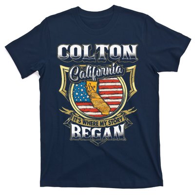 Colton California Usa Flag 4th Of July T-Shirt