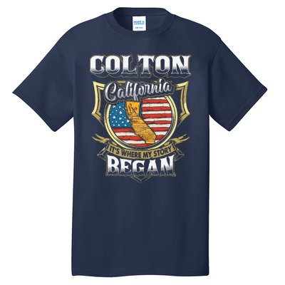 Colton California Usa Flag 4th Of July Tall T-Shirt