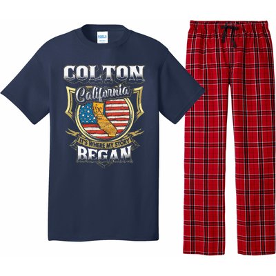 Colton California Usa Flag 4th Of July Pajama Set