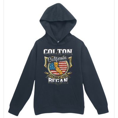 Colton California Usa Flag 4th Of July Urban Pullover Hoodie