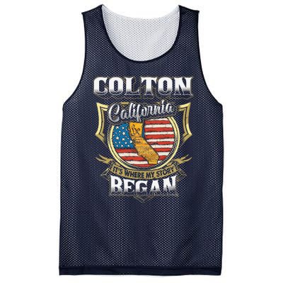 Colton California Usa Flag 4th Of July Mesh Reversible Basketball Jersey Tank