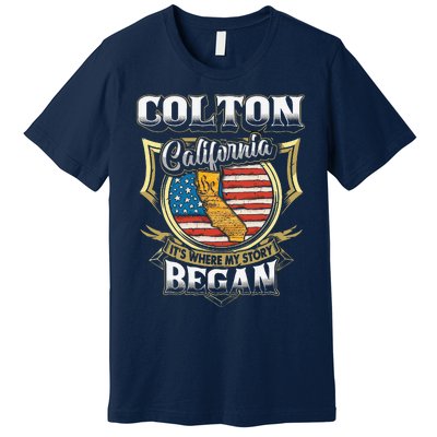 Colton California Usa Flag 4th Of July Premium T-Shirt