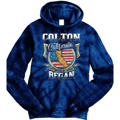 Colton California Usa Flag 4th Of July Tie Dye Hoodie