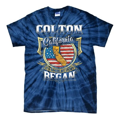 Colton California Usa Flag 4th Of July Tie-Dye T-Shirt