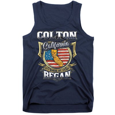 Colton California Usa Flag 4th Of July Tank Top