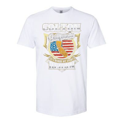 Colton California Usa Flag 4th Of July Softstyle® CVC T-Shirt