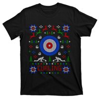 Curling Christmas Ugly Christmas Sweater Party Gift T-Shirt