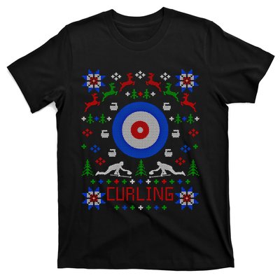 Curling Christmas Ugly Christmas Sweater Party Gift T-Shirt