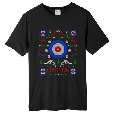 Curling Christmas Ugly Christmas Sweater Party Gift Tall Fusion ChromaSoft Performance T-Shirt