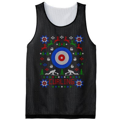 Curling Christmas Ugly Christmas Sweater Party Gift Mesh Reversible Basketball Jersey Tank