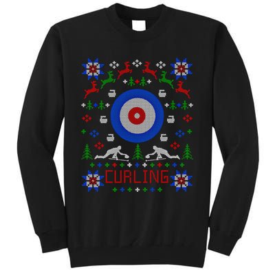 Curling Christmas Ugly Christmas Sweater Party Gift Tall Sweatshirt