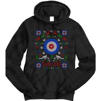 Curling Christmas Ugly Christmas Sweater Party Gift Tie Dye Hoodie