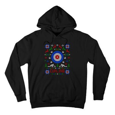 Curling Christmas Ugly Christmas Sweater Party Gift Tall Hoodie