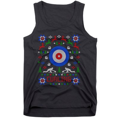 Curling Christmas Ugly Christmas Sweater Party Gift Tank Top