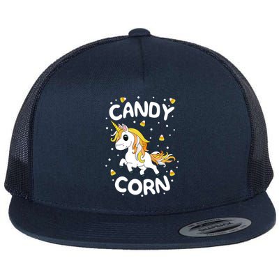 Candy Corn Unicorn Halloween Halloween Boonicorn School Cool Gift Flat Bill Trucker Hat