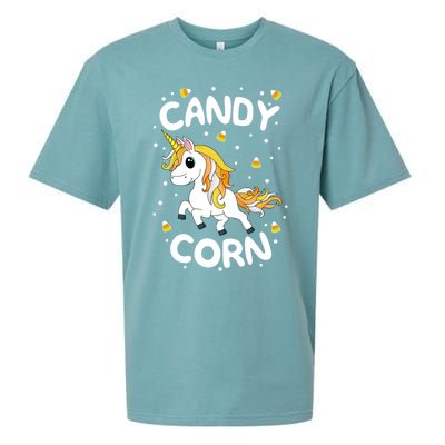 Candy Corn Unicorn Halloween Halloween Boonicorn School Cool Gift Sueded Cloud Jersey T-Shirt