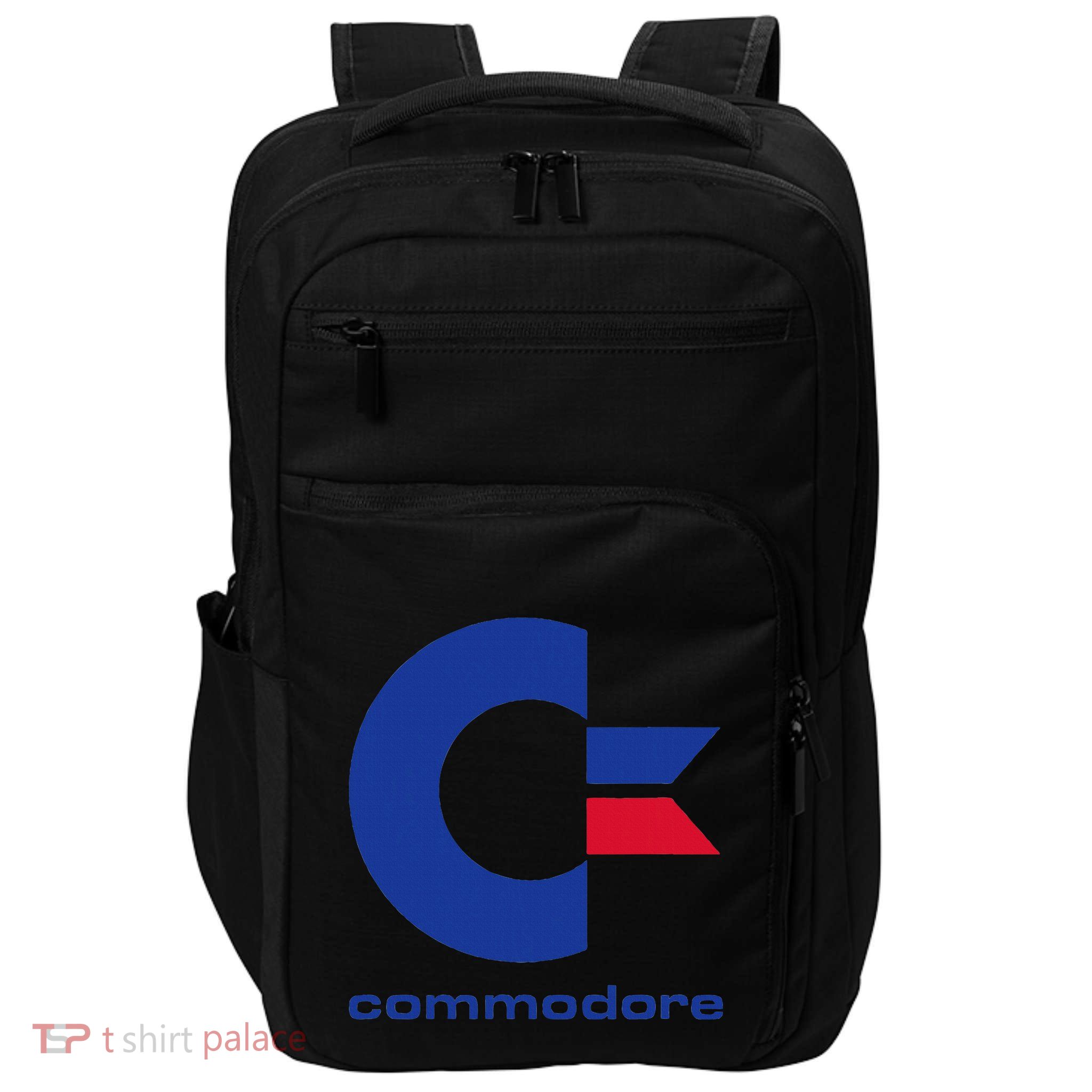 Commodore C64 Uppercase Letter Blue Red & Commodore Impact Tech Backpack