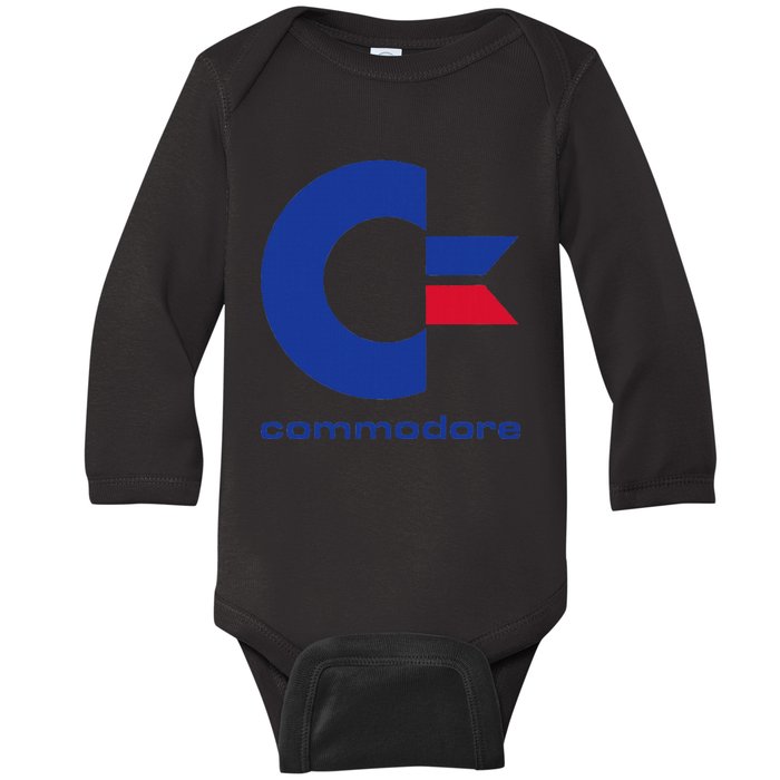 Commodore C64 Uppercase Letter Blue Red & Commodore Baby Long Sleeve Bodysuit