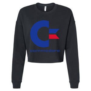 Commodore C64 Uppercase Letter Blue Red & Commodore Cropped Pullover Crew