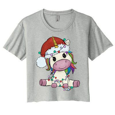 Cute Christmas Unicorn Gift Girls Who Love Unicorns Xmas Gift Women's Crop Top Tee