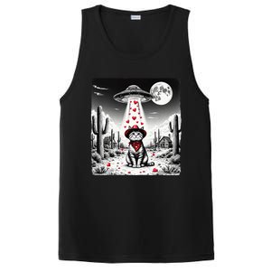 Cowboy Cat Ufo Meme Funny Cat Ufos ValentineS Day Cat Lover PosiCharge Competitor Tank