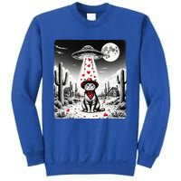 Cowboy Cat Ufo Meme Funny Cat Ufos ValentineS Day Cat Lover Sweatshirt