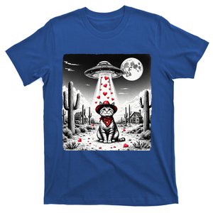 Cowboy Cat Ufo Meme Funny Cat Ufos ValentineS Day Cat Lover T-Shirt