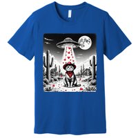 Cowboy Cat Ufo Meme Funny Cat Ufos ValentineS Day Cat Lover Premium T-Shirt