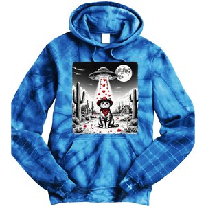 Cowboy Cat Ufo Meme Funny Cat Ufos ValentineS Day Cat Lover Tie Dye Hoodie