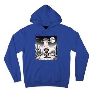 Cowboy Cat Ufo Meme Funny Cat Ufos ValentineS Day Cat Lover Tall Hoodie