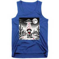 Cowboy Cat Ufo Meme Funny Cat Ufos ValentineS Day Cat Lover Tank Top