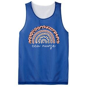 Critical Care Unit Nurse Leopard Rainbow Ccu Nurse Cool Gift Mesh Reversible Basketball Jersey Tank