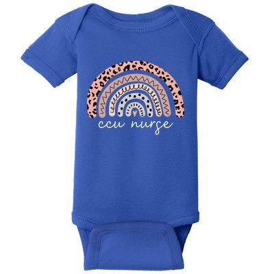 Critical Care Unit Nurse Leopard Rainbow Ccu Nurse Cool Gift Baby Bodysuit