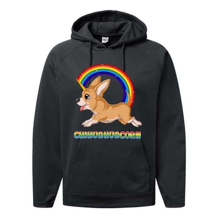 Chihuahuacorn Chihuahua Unicorn Performance Fleece Hoodie