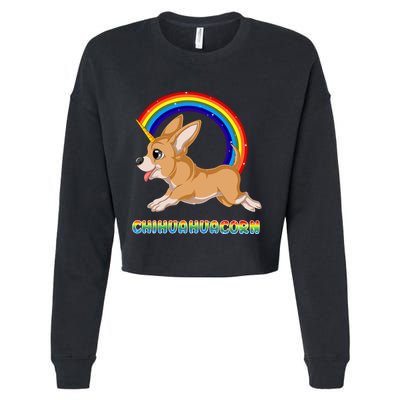 Chihuahuacorn Chihuahua Unicorn Cropped Pullover Crew
