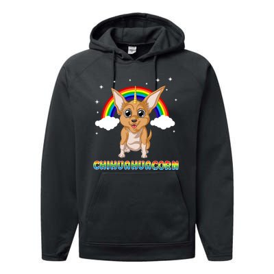 Chihuahuacorn Chihuahua Unicorn Performance Fleece Hoodie