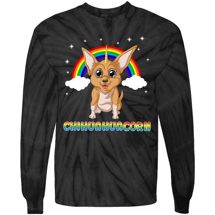 Chihuahuacorn Chihuahua Unicorn Tie-Dye Long Sleeve Shirt