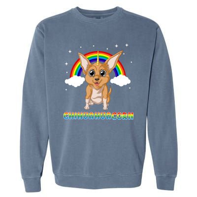 Chihuahuacorn Chihuahua Unicorn Garment-Dyed Sweatshirt