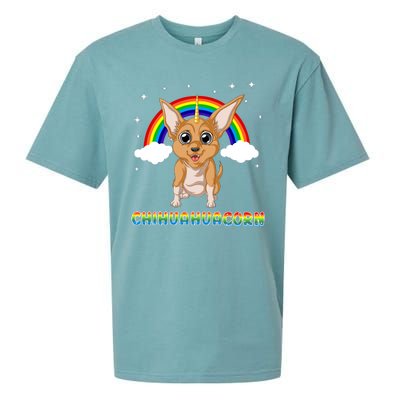 Chihuahuacorn Chihuahua Unicorn Sueded Cloud Jersey T-Shirt