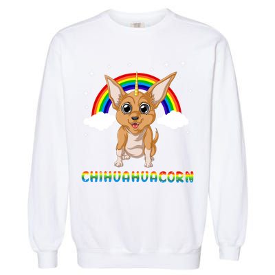 Chihuahuacorn Chihuahua Unicorn Garment-Dyed Sweatshirt