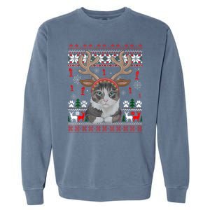 Cute Cat Ugly Christmas Sweater Garment-Dyed Sweatshirt