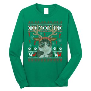 Cute Cat Ugly Christmas Sweater Long Sleeve Shirt