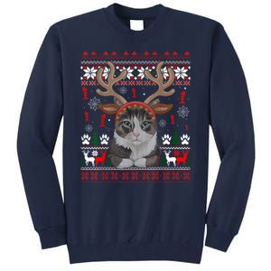 Cute Cat Ugly Christmas Sweater Tall Sweatshirt