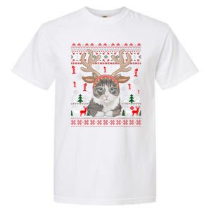 Cute Cat Ugly Christmas Sweater Garment-Dyed Heavyweight T-Shirt