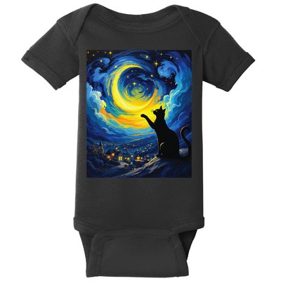 Curious Cat Under Colorful Swirls Graphic Art Cat Lovers Baby Bodysuit