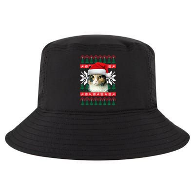 Calico Cat Ugly Christmas Style Santa Hat Kitty Mom Meaningful Gift Cool Comfort Performance Bucket Hat